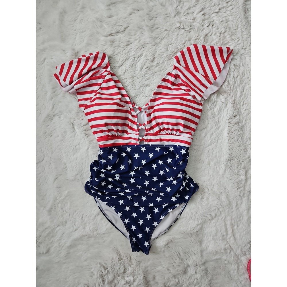 American‎ Flag Patriotic One-Piece Swimsuit XXL